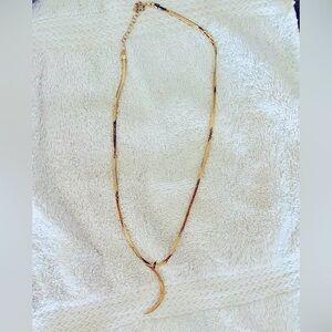 Shallawista Gold Chain Necklace with Moon Charm